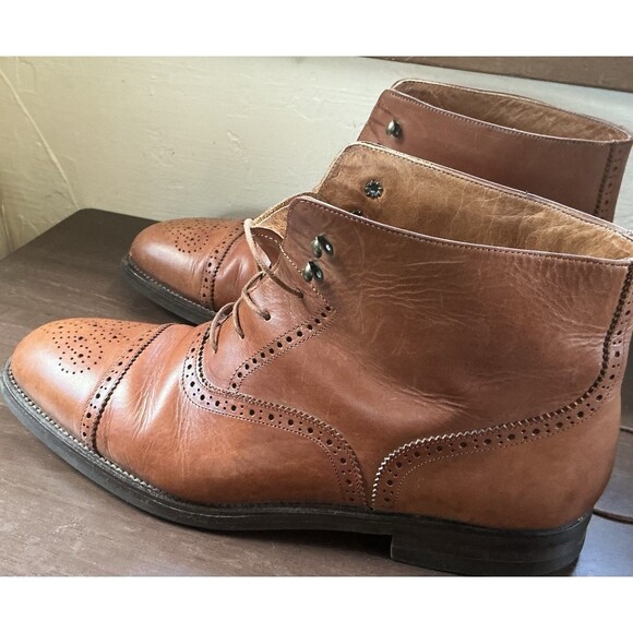 Cole Haan Other - Vintage Cole Haan 10116 Italy Mens 12 M Brown Leather Wingtip Brogue Dress Boots